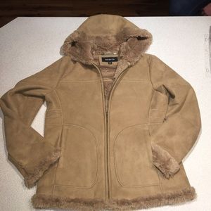 Beautiful soft Faux fir & Suede Jacket with hood